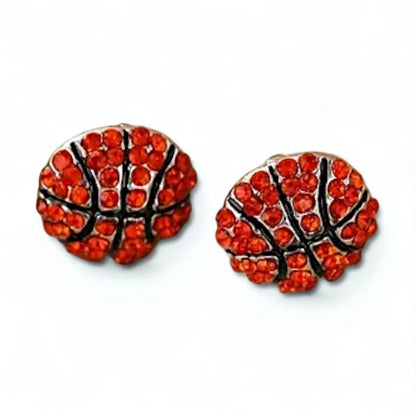 Rhinestone Basketball Stud Earrings image 1
