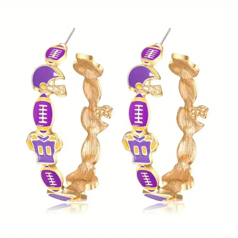 Football Helmet Hoop Earrings image 0