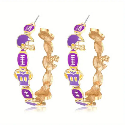 Football Helmet Hoop Earrings image 0