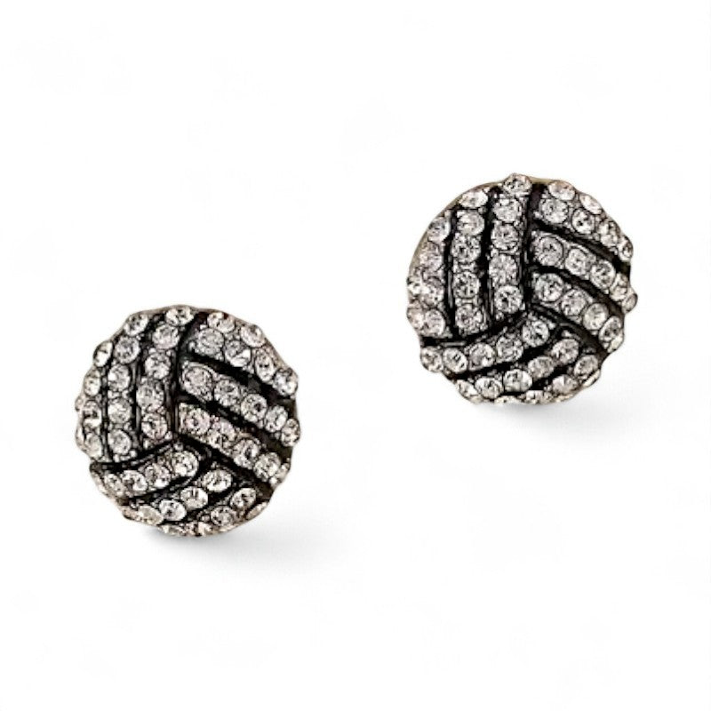 Rhinestone Volleyball Stud Earrings image 2