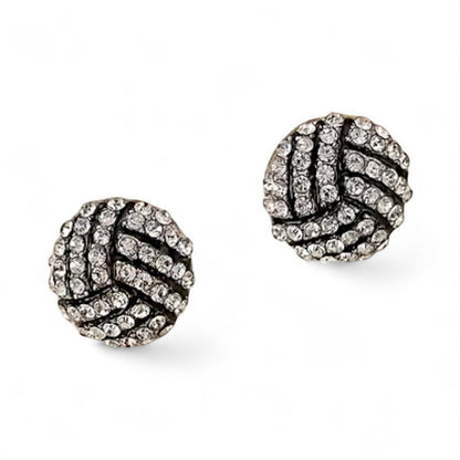 Rhinestone Volleyball Stud Earrings image 2