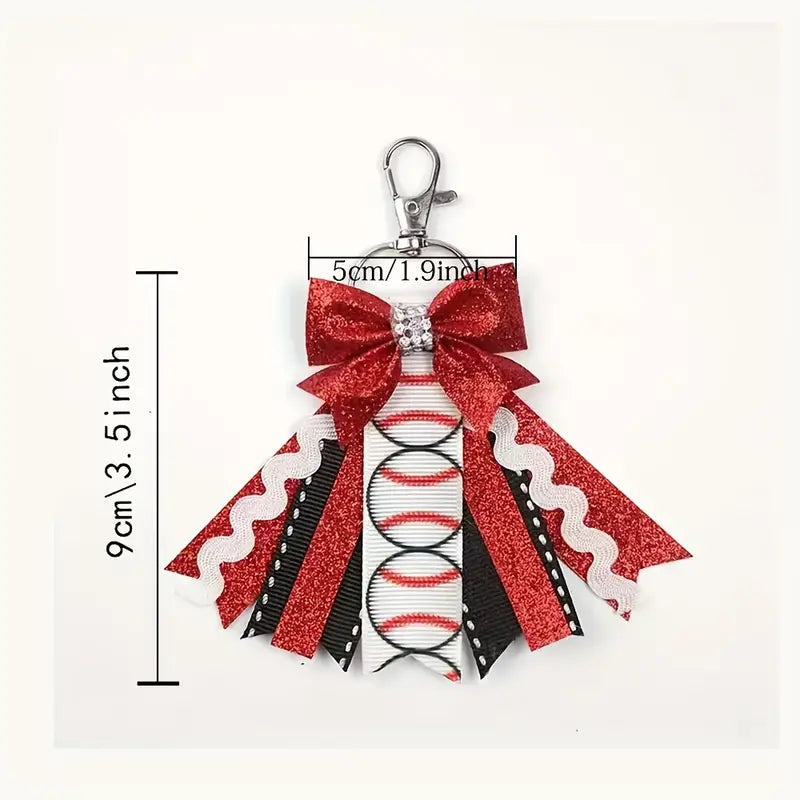 Baseball Glitter Bow Keychain image 1
