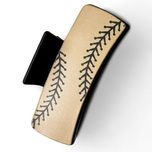 Baseball Printed Leather Hair Clip image 1
