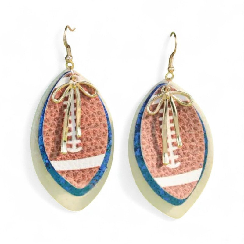 Glitter Football Bow Earrings image 2
