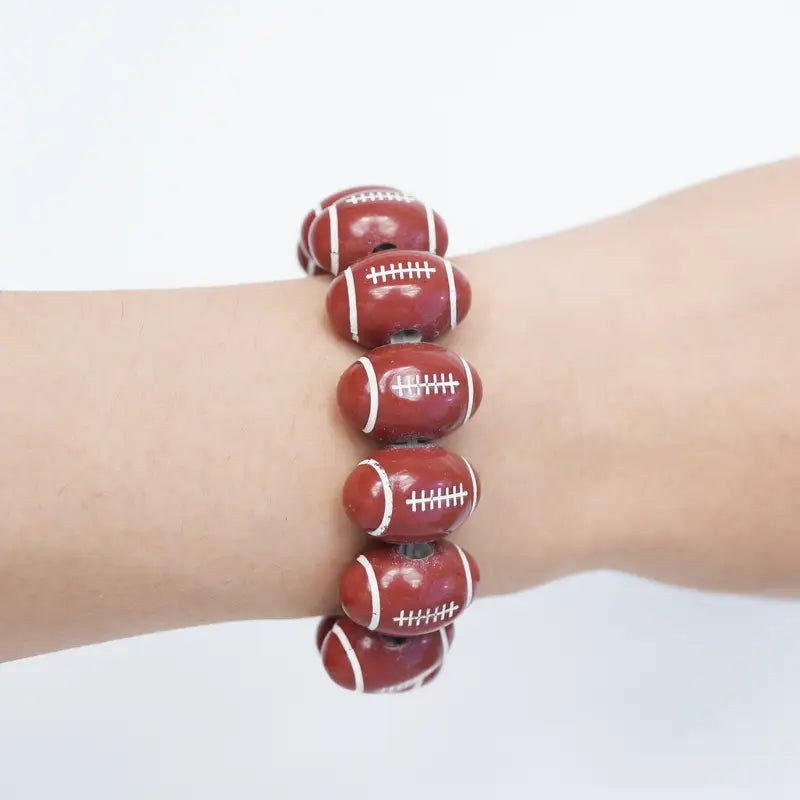 Stretchy Football Bead Bracelet image 1
