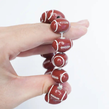 Stretchy Football Bead Bracelet image 2