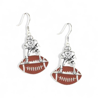 Football Player Dangle Earrings image 0