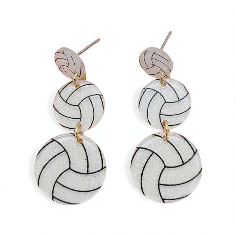 Glitter Volleyball Dangle Earrings image 0