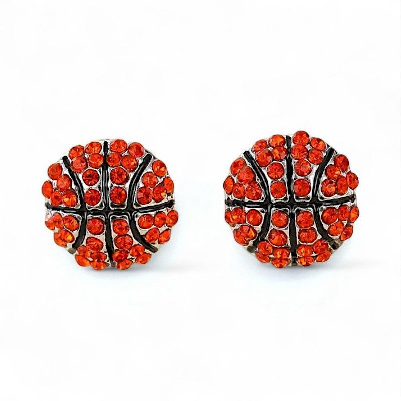 Rhinestone Basketball Stud Earrings image 0
