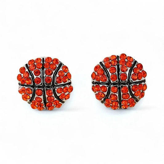 Rhinestone Basketball Stud Earrings image 0