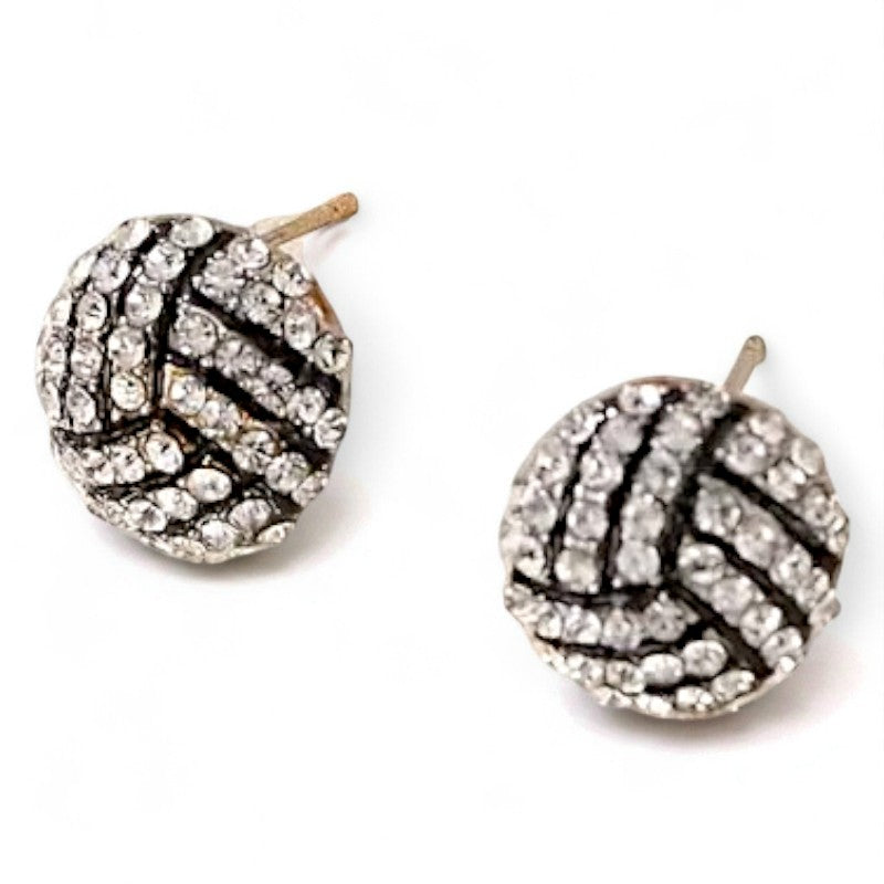 Rhinestone Volleyball Stud Earrings image 0