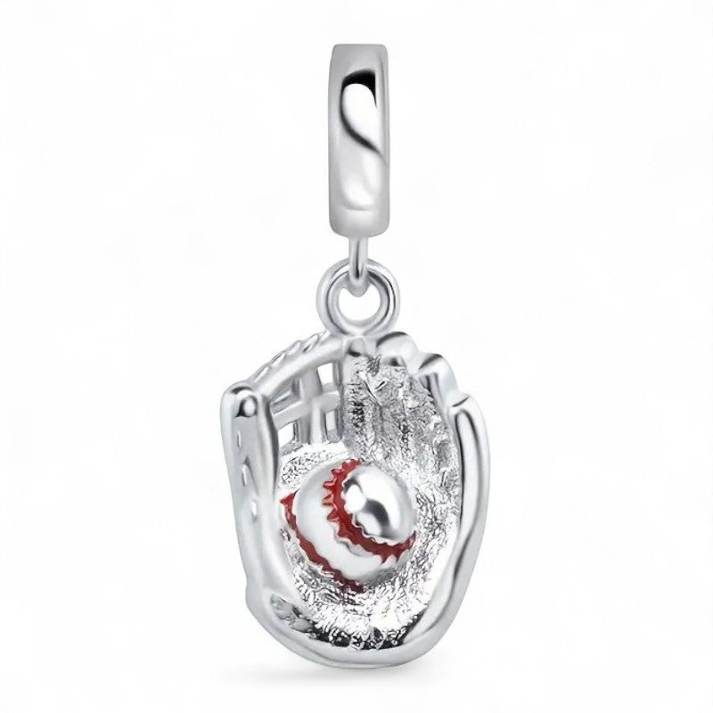 Baseball In Glove Bracelet Charm image 1