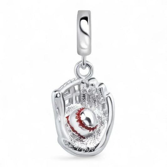 Baseball In Glove Bracelet Charm image 1
