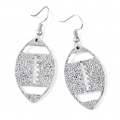 Hammered Football Dangle Earrings image 0