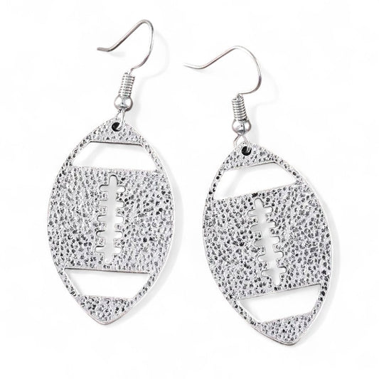 Hammered Football Dangle Earrings image 0