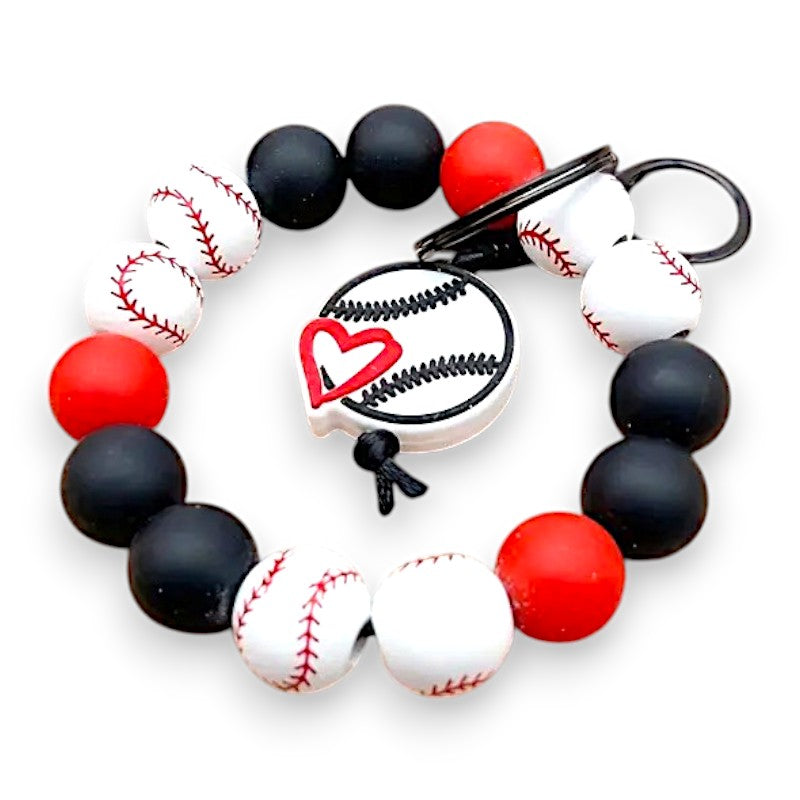Baseball Love Wristlet Keychain image 0