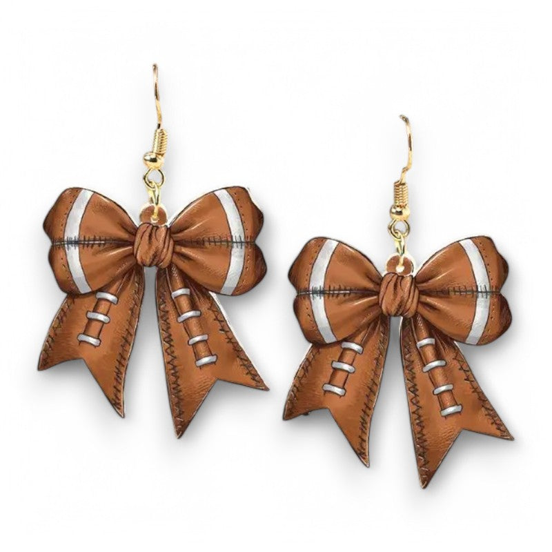Football Bow Earrings image 0